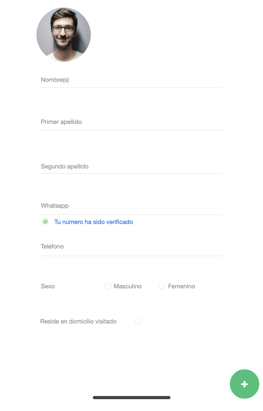 Formulario de la app móvil SICE